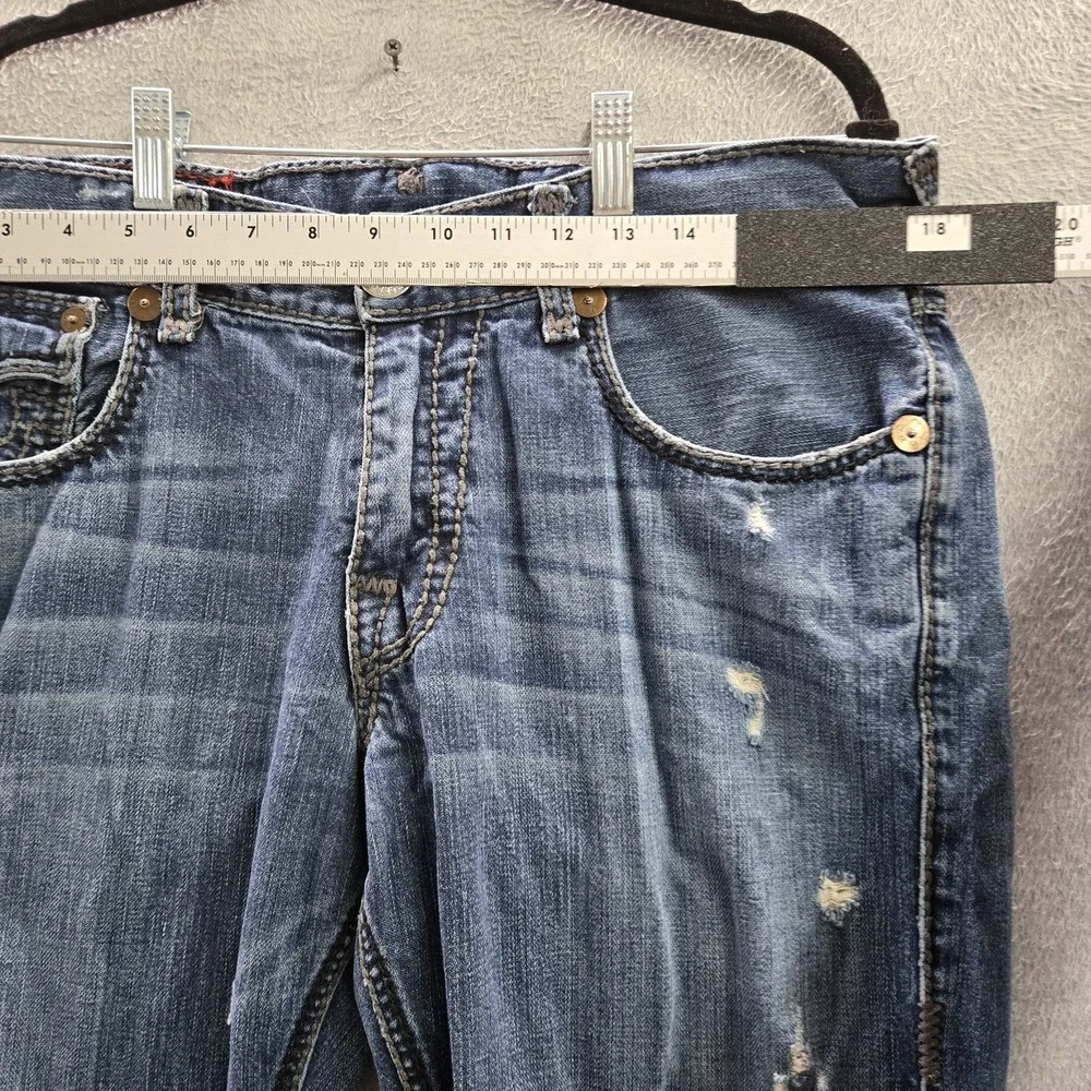 VINTAGE True Religion Men Jeans‎ 34 Blue Denim Billy Giant Big T Baggy 90s USA